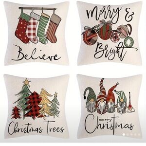 Christmas themed throw pillow covers - approx 20x20